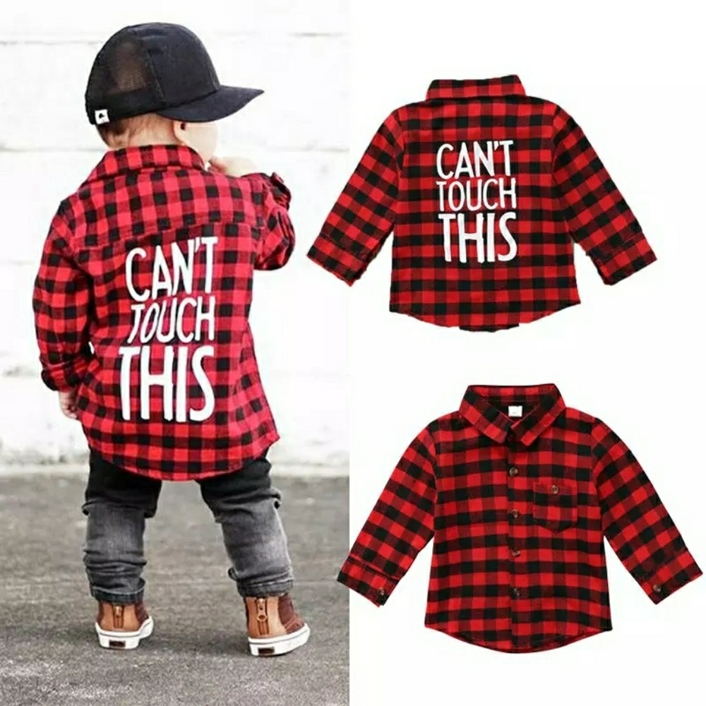 New Red Plaid Long Sleeve Collar Shirt